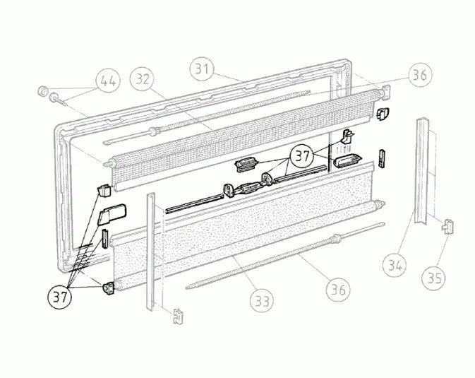 Latch Blind Fly Set for Seitz Windows - Everything Caravans