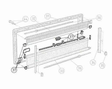 Latch Blind Fly Set for Seitz Windows - Everything Caravans
