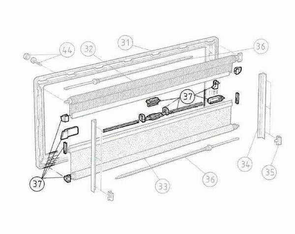 Latch Blind Fly Set for Seitz Windows - Everything Caravans