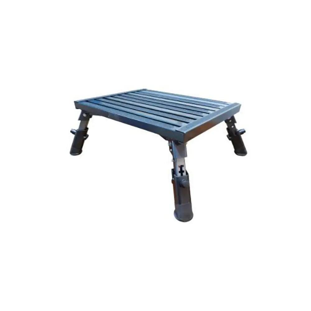 Folding Step with Height Adjustable Legs - 300Kgs - Everything Caravans