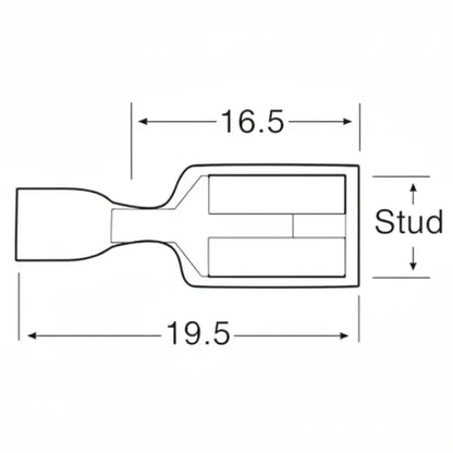H2007B Blue 6.3mm Female Spade Crimp x 10 Diagram