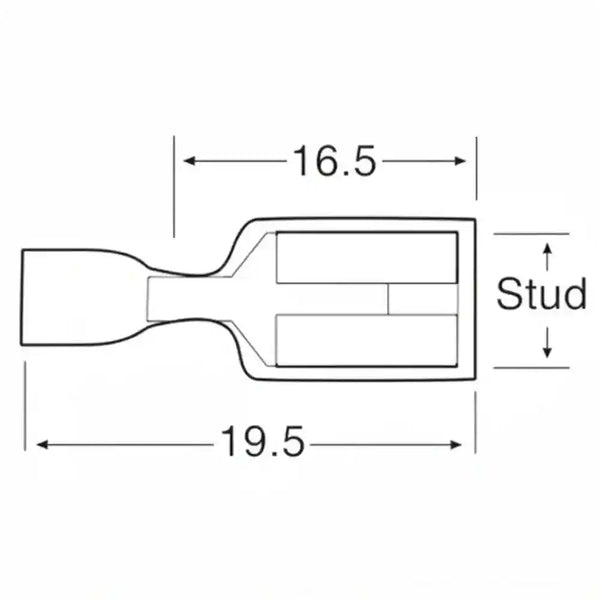 H2007B Blue 6.3mm Female Spade Crimp x 10 Diagram