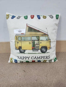 Happy Campers Pillow Cushion - Kombi - Everything Caravans