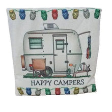 Happy Campers Pillow Cushion - Caravan Style B - Everything Caravans