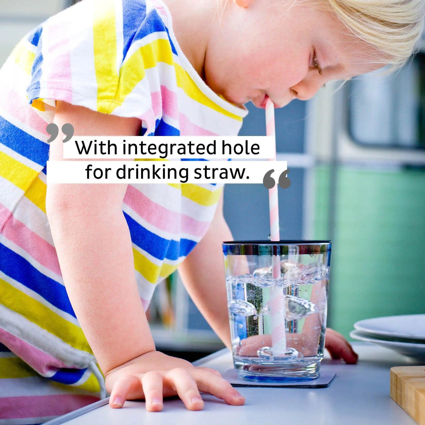Lid with straw hole for Magnetic Drinking Cup By Silwy - Everything Caravans
