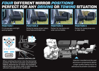 MSA Towing Mirror compatible with D-Max and Colorado - Everything Caravans