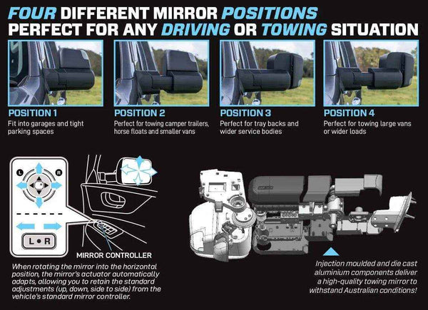 MSA Towing Mirror compatible with D-Max and Colorado - Everything Caravans