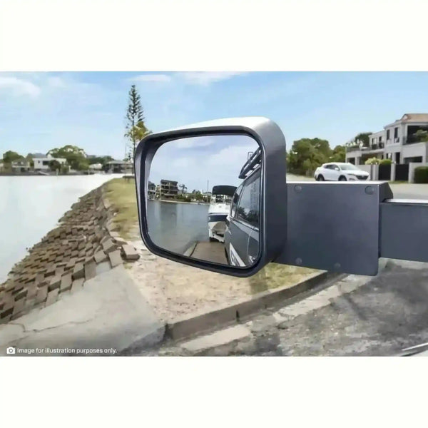 MSA Towing Mirror compatible with Toyota Hilux Chrome - Everything Caravans