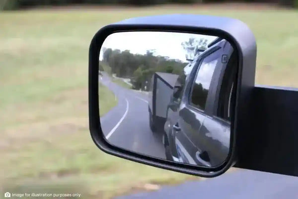 MSA Towing Mirror compatible with Toyota Land Cruiser 200 Series Black - Everything Caravans