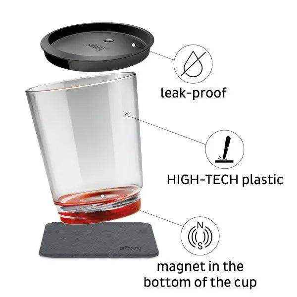 Magnetic Drinking Cup Triple Ready Red By Silwy - Everything Caravans