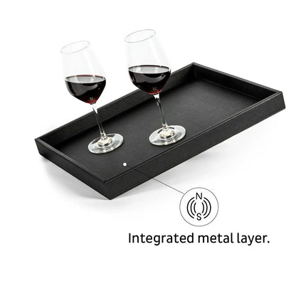 Metal Tray in leather look BLACK By Silwy - Everything Caravans