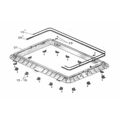 Mounting Kit Suits Heki 2 Roof Thickness 32-39mm Black - Everything Caravans