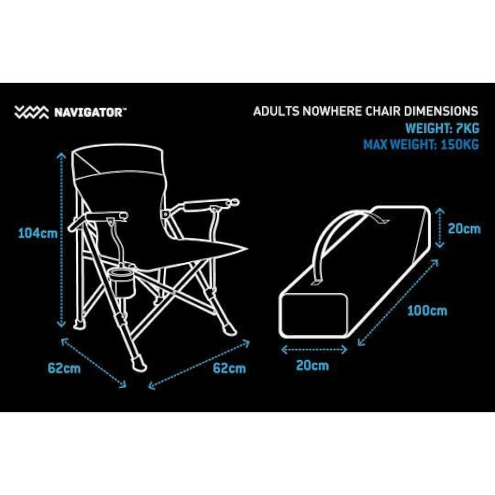 NAV-011 Navigator Gear the Nowhere Chair Adults 150Kg Blue Grey 2