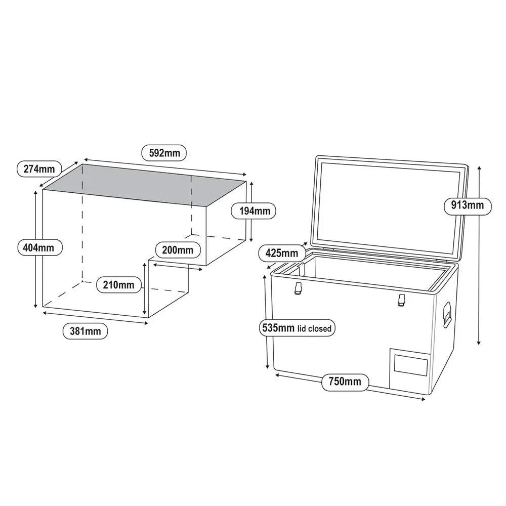 National Luna 55 Litre Legacy Stainless Steel Fridge Freezer - Single Zone - Everything Caravans