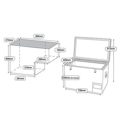 National Luna 55 Litre Legacy Stainless Steel Fridge Freezer - Single Zone - Everything Caravans