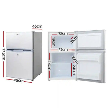 65L Upright Fridge Freezer 12v24V240v Silver