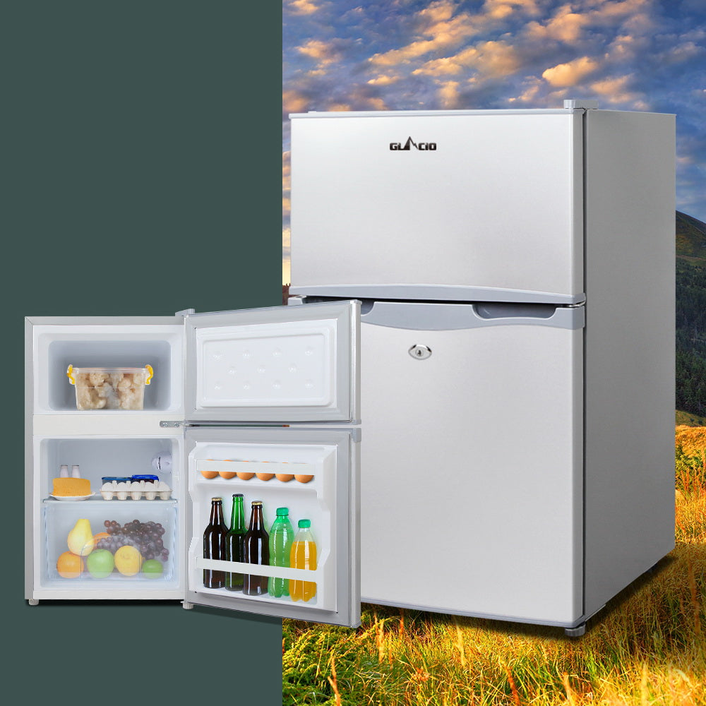 65L Upright Fridge Freezer 12v24V240v Silver