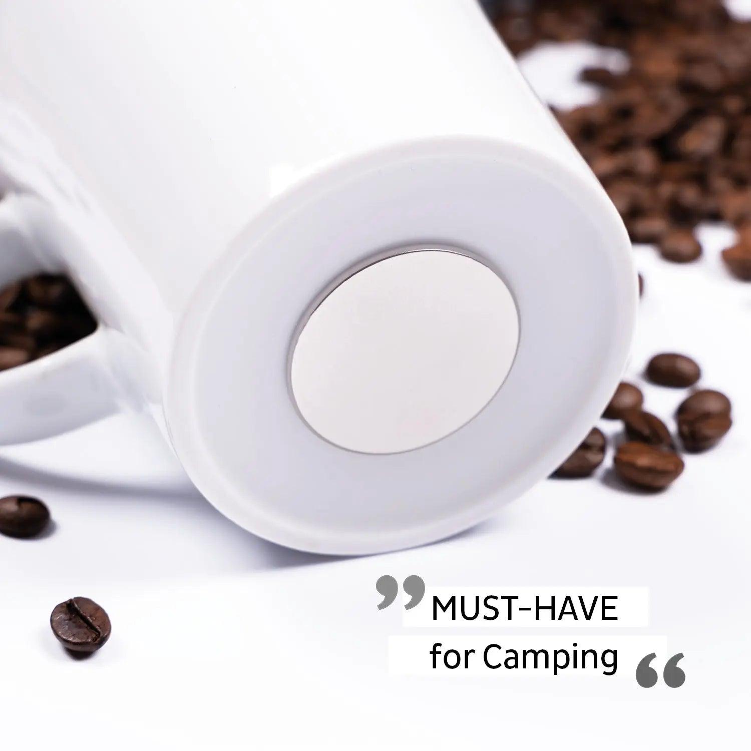 Porcelain Magnetic Handle Cups - Pads in BLACK - by Silwy - Everything Caravans