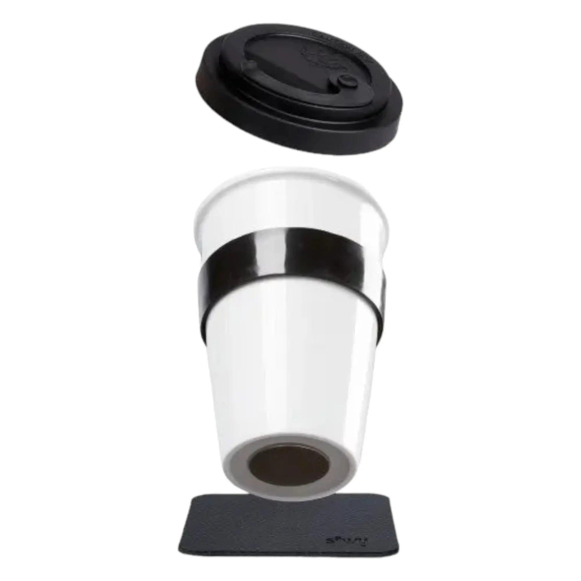 Porcelain To-Go Cup with Black Pad By Silwy - Everything Caravans