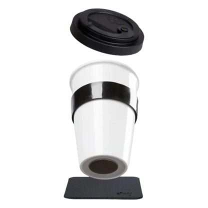 Porcelain To-Go Cup with Black Pad By Silwy - Everything Caravans