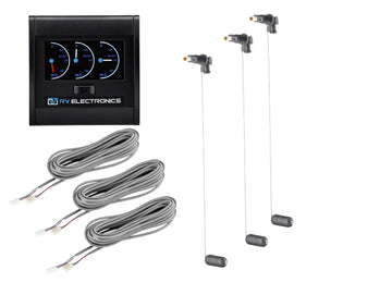 RV Electronics LCD Triple Marine Deep Tank Gauge and Sender Kit - Everything Caravans