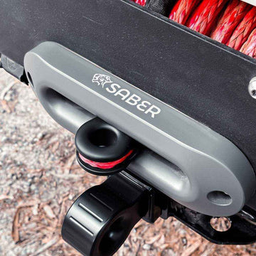 SBR-SWT2CBLK Saber Offroad 6061 Aluminium Spliced Winch Thimble V2 Cerakote Black