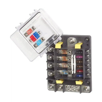 Safetyhub 150 Fuse Block Midi and Standard Auto Fuses with Negative Bus Bar - Everything Caravans