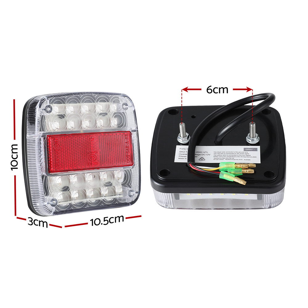 26 LED Tail Lights Stop Reverse Indicator 12V - Pair