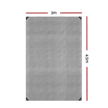 Poly Tarp Tarpaulin 3x4.5m Canvas Camping Heavy Duty