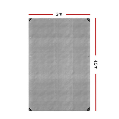 Poly Tarp Tarpaulin 3x4.5m Canvas Camping Heavy Duty