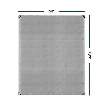 Poly Tarp Tarpaulin 6x7.3m Canvas Camping Heavy Duty