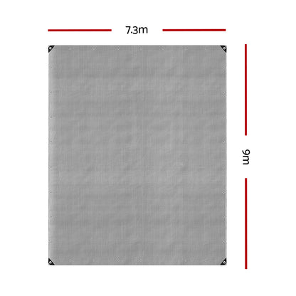 Poly Tarp Tarpaulin 7.3x9m Canvas Camping Heavy Duty