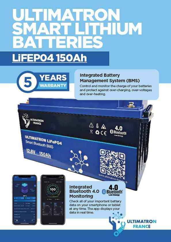 Ultimatron LIFEPO4 Smart Bluetooth BMS 12.8V 150Ah Battery - Autumn sale - Everything Caravans