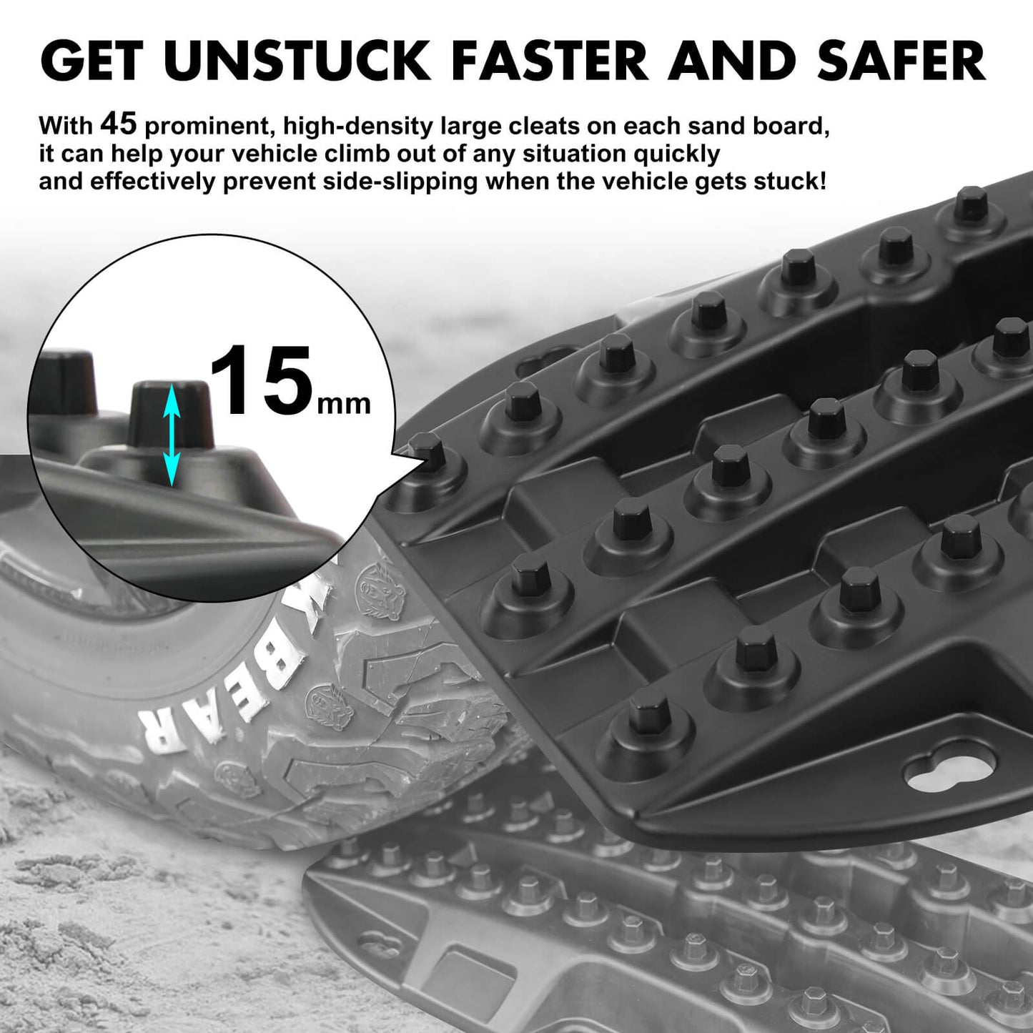 Recovery Tracks Traction Boards 1 Pair Black