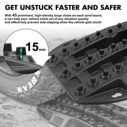 Recovery Tracks Traction Boards 1 Pair Black