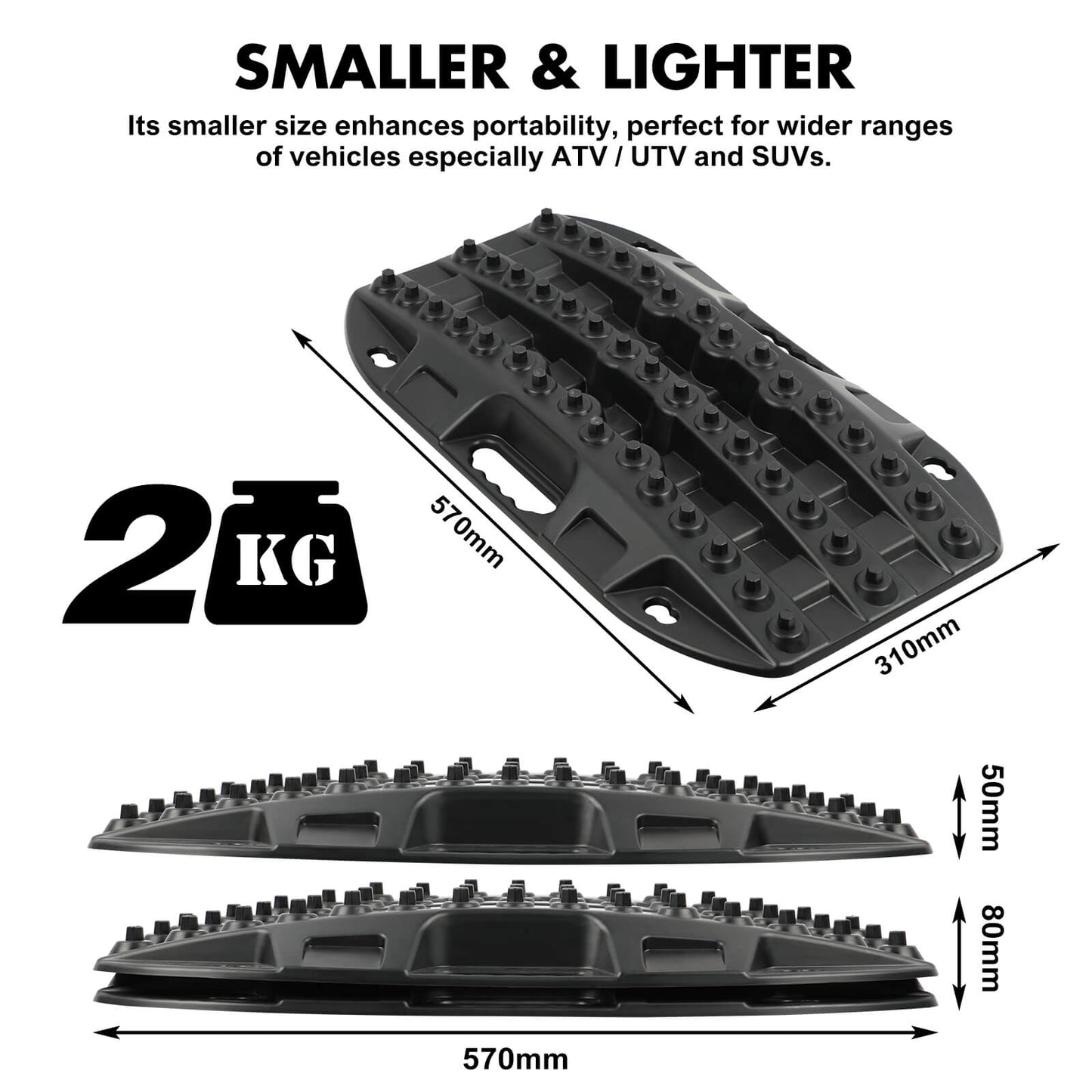 Recovery Tracks Traction Boards 1 Pair Black