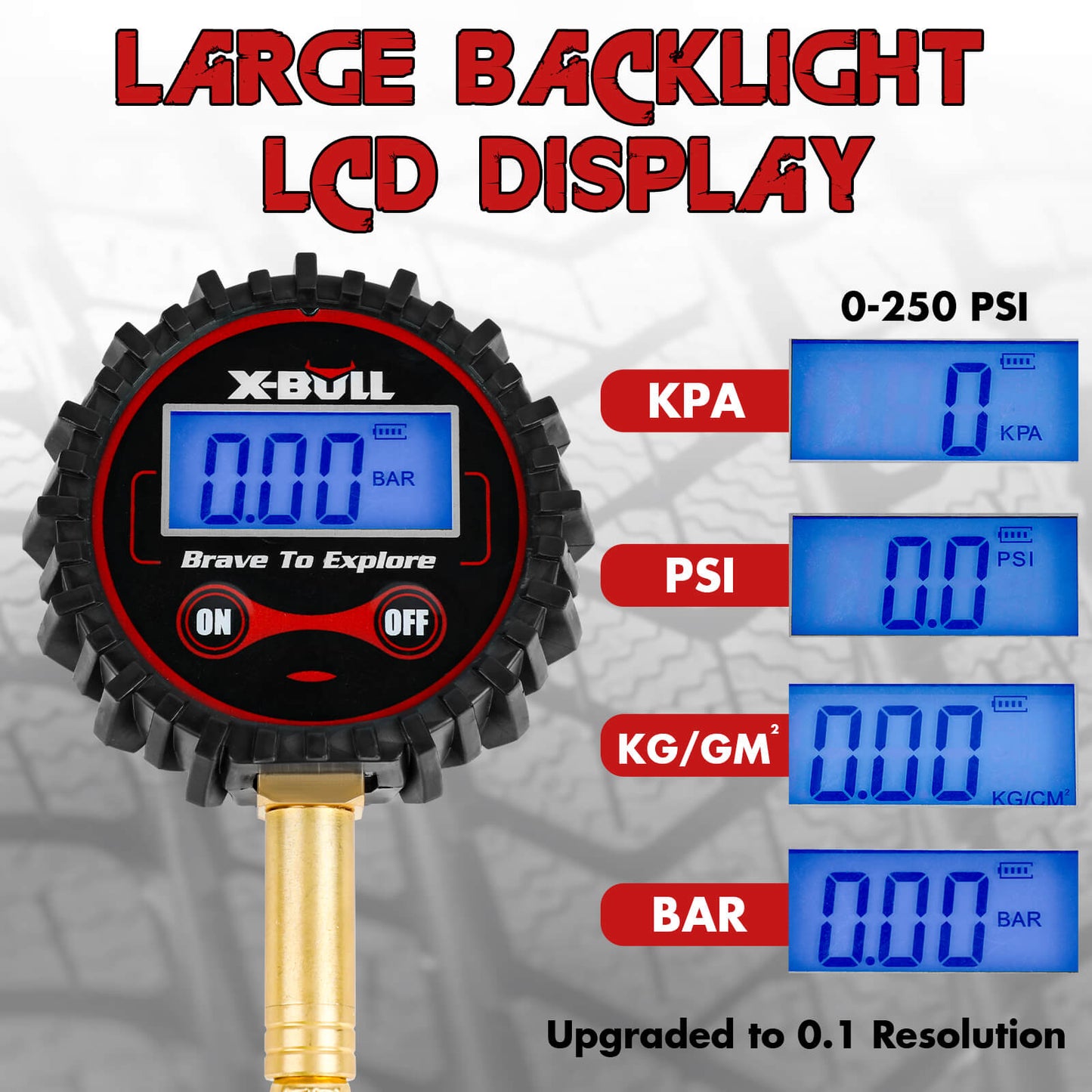 Digital tire pressure gauge 250PSI