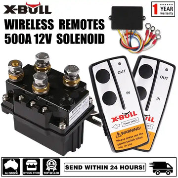 Winch Solenoid Relay 12V 500A Twin Wireless Remote