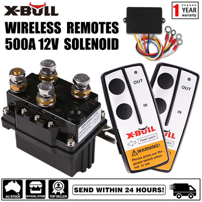 Winch Solenoid Relay 12V 500A Twin Wireless Remote
