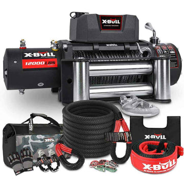 Recovery Kit with Winch Kinetic Recovery Rope 12000LBS Electric Winch