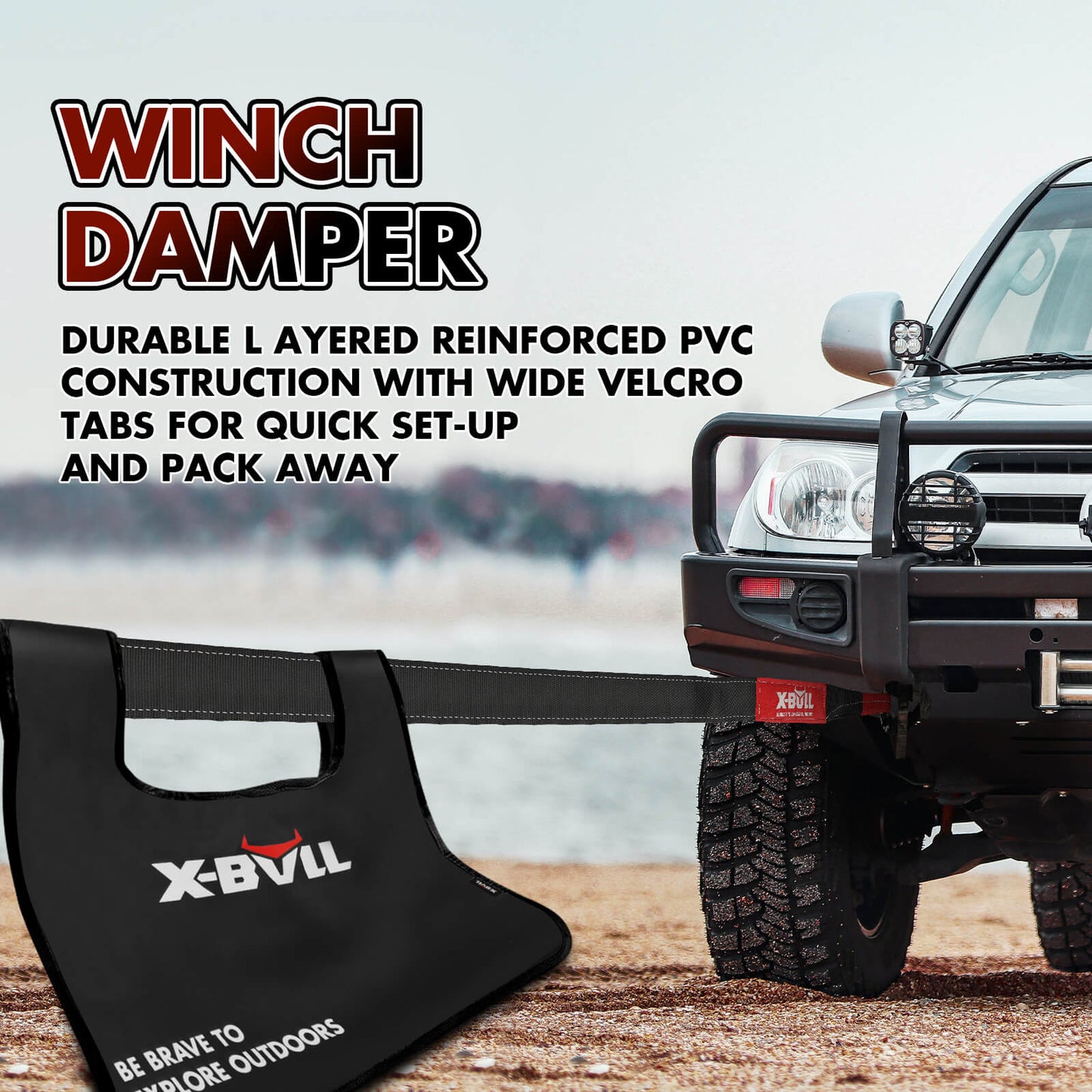 Recovery Kit with Winch Kinetic Recovery Rope 12000LBS Electric Winch
