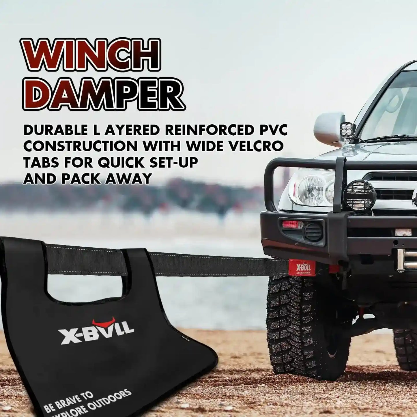 Recovery Kit with Winch Kinetic Recovery Rope 12000LBS Electric Winch