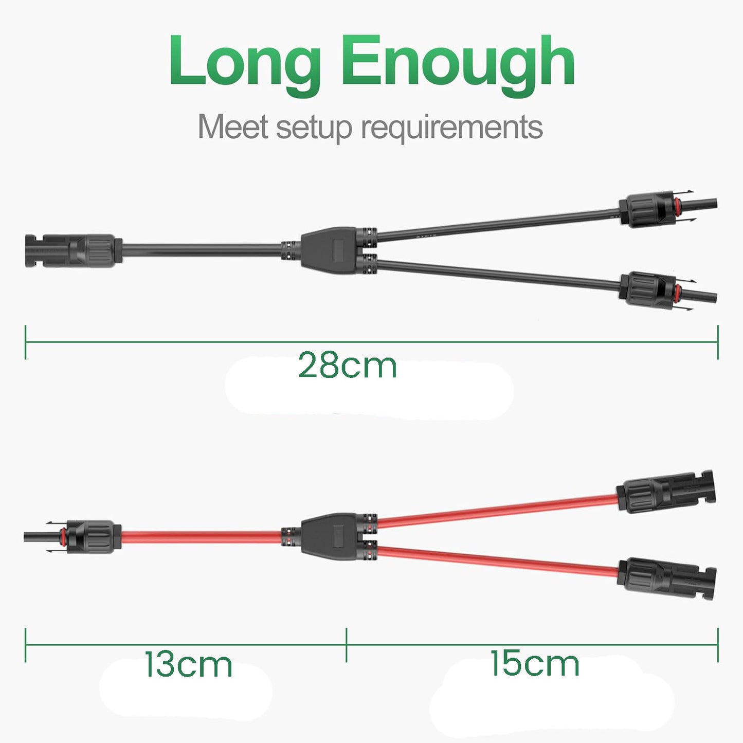 Solar Panel Connector Y Branch Parallel Adapter Cable - 1 pair