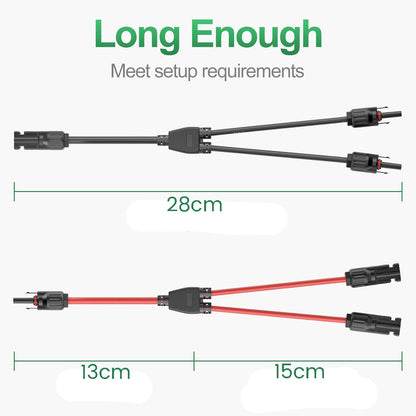 Solar Panel Connector Y Branch Parallel Adapter Cable - 1 pair
