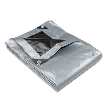 Heavy Duty Silver Black Poly Tarp Tarpaulin 3.6x3.6m
