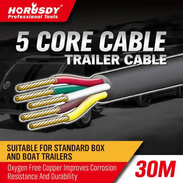 5 Core Trailer Cable 30 meter roll
