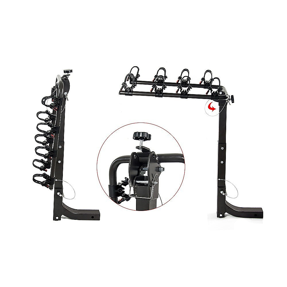 4-Bike Carrier Reciever Hitch Mount Swing Down
