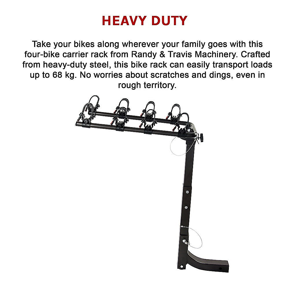4-Bike Carrier Reciever Hitch Mount Swing Down