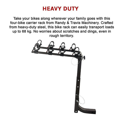 4-Bike Carrier Reciever Hitch Mount Swing Down