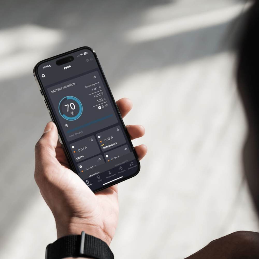 Voyager Digital Power System — canopy power system with Garmin PowerSwitch and 3000W/100A inverter‑charger 1